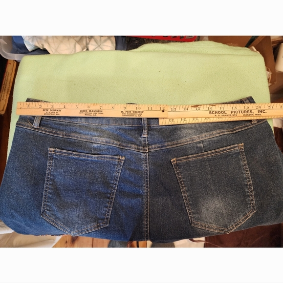 Western Navajo Jean Denim Skirt Embroidered Fringe - Picture 2 of 9